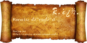Renoiu Árpád névjegykártya