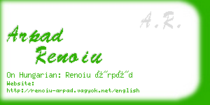arpad renoiu business card